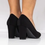 Pantofi cu Toc gros 3XKK69 Negru » MeiMei.Ro