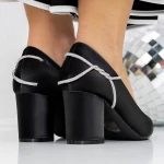 Pantofi cu Toc gros 3XKK72 Negru » MeiMei.Ro