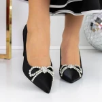 Pantofi cu Toc gros 3XKK71 Negru » MeiMei.Ro