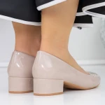 Pantofi cu Toc gros 3LE32 Nude » MeiMei.Ro