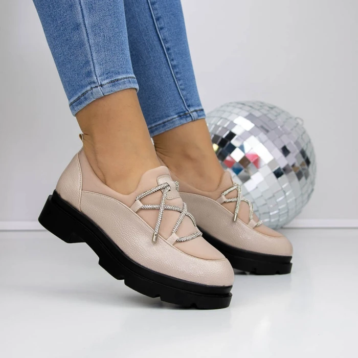 Pantofi Casual Dama 30P6 Bej » MeiMei.Ro