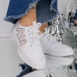 Pantofi Sport Dama F-11 Alb-Kaki » MeiMei.Ro