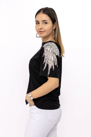Tricou dama SC133 Negru Kikiriki