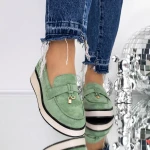 Pantofi Casual Dama 3LE37 Verde » MeiMei.Ro