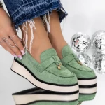 Pantofi Casual Dama 3LE37 Verde » MeiMei.Ro