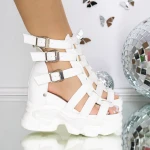 Sandale Dama Cu Platforma 3WL269 Alb » MeiMei.Ro