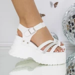 Sandale Dama Cu Platforma 3WL206 Alb » MeiMei.Ro