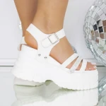 Sandale Dama Cu Platforma 3WL206 Alb » MeiMei.Ro