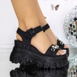 Sandale Dama Cu Platforma 3WL208 Negru » MeiMei.Ro