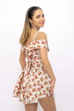 Rochie Dama 123061 Alb-Rosu » MeiMei.Ro