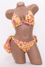 Costum de Baie Dama 3 Piese F89 Galben-Roz » MeiMei.Ro