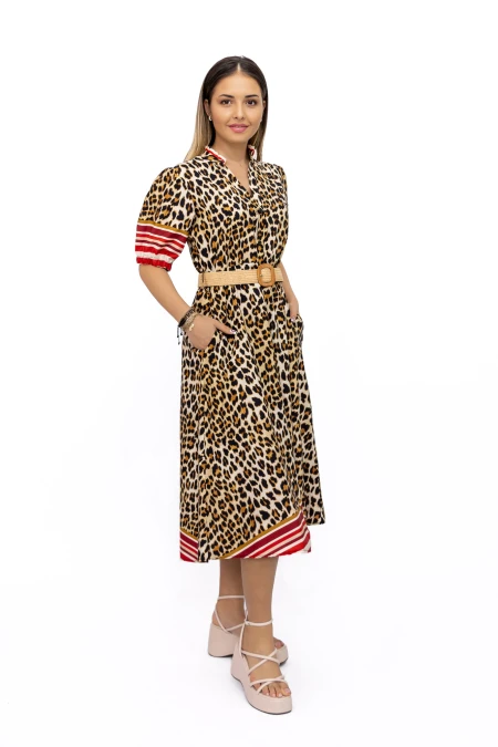 Rochie Dama H1985-C12 Leopard » MeiMei.Ro