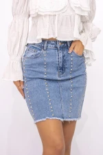 Fusta Denim Y138 Albastru » MeiMei.Ro