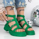 Sandale Dama cu Talpa Joasa 3HXS51 Verde » MeiMei.Ro