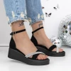 Sandale Dama cu Platforma 3GZ61 Negru | Mei