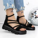 Sandale Dama cu Platforma 3HXS62 Negru » MeiMei.Ro