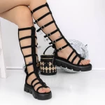 Sandale Dama cu Platforma 3HXS39 Negru » MeiMei.Ro