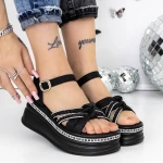 Sandale Dama cu Platforma 3WL217 Negru » MeiMei.Ro