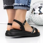 Sandale Dama cu Talpa Joasa 3AW293 Negru » MeiMei.Ro