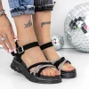 Sandale Dama cu Platforma 3H19 Negru | Mei