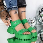 Sandale Dama cu Platforma 3AW306 Verde » MeiMei.Ro