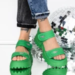 Sandale Dama cu Platforma 3AW306 Verde » MeiMei.Ro