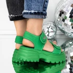 Sandale Dama cu Platforma 3AW306 Verde » MeiMei.Ro