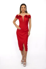 Rochie Dama 76672 Rosu » MeiMei.Ro