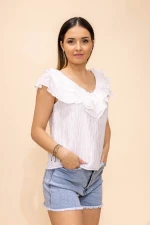 Bluza Dama CHB7589 Alb » MeiMei.Ro