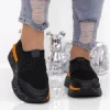 Pantofi Sport Dama cu Platforma 3AL22 BLACK-ORANGE | MEI