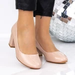 Pantofi cu Toc gros XKK251 Nude » MeiMei.Ro