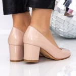 Pantofi cu Toc gros XKK251 Nude » MeiMei.Ro