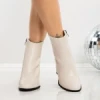 Botine cu Toc Gros 3AL85 BEIGE | MEI