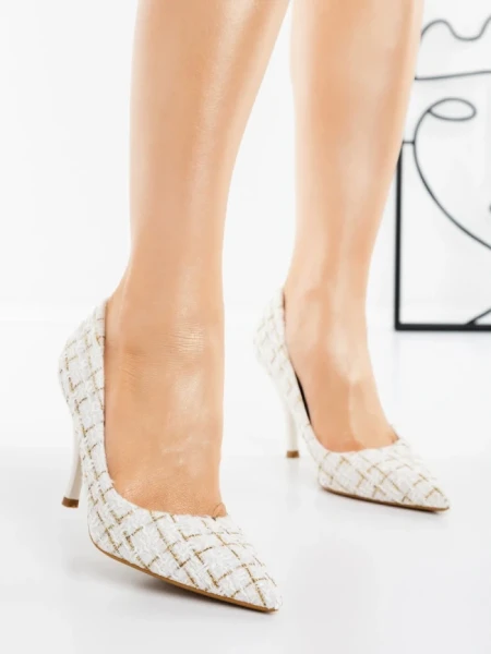 Pantofi Stiletto G1716 WHITE | GALLEVANI