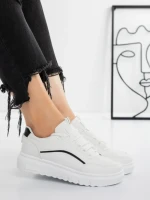 Sneakers Dama 3XJA20 WHITE-BLACK | MEI