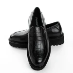 Mocasini Barbati din piele naturala 5NXE22 BLACK | PANTOFUL