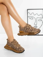 Pantofi Sport Dama din piele naturala 5WZ15 LEOPARD | PANTOFUL