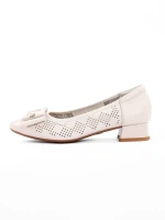 Pantofi cu Toc Gros 3297-23 CREAM | ADVANCER