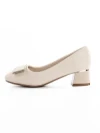 Pantofi cu Toc Gros 508-13 CREAM | ADVANCER