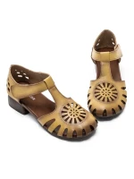 Pantofi Casual Dama din piele naturala 631 YELLOW | ADVANCER