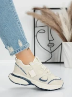 Sneakers Dama Y289 BEIGE-BLUE | SEVEN