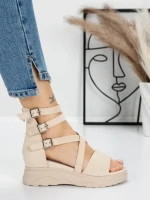 Sandale Dama cu Platforma 3H20 BEIGE | MEI