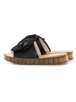 Papuci Dama din piele naturala 49005 BLACK | FORMAZIONE