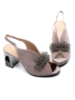 Sandale Dama cu Toc gros KD815-2C Maro deschis » MeiMei.Ro