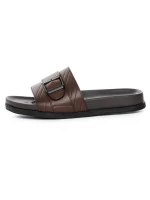 Papuci Barbati din piele naturala S11112 BROWN | ADVANCER