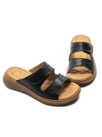 Papuci Dama din piele naturala 33173 BLACK | FORMAZIONE