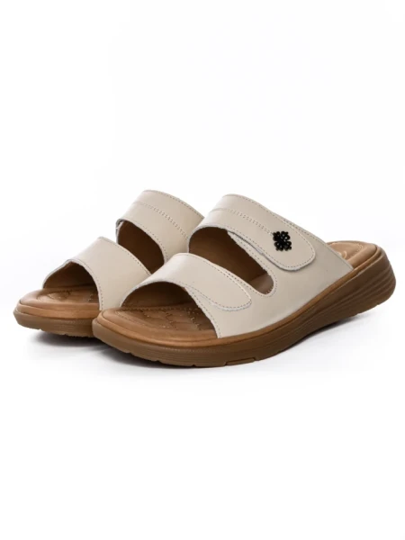 Papuci Dama din piele naturala 33173 CREAM | FORMAZIONE