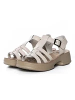 Sandale Dama din piele naturala 246609T CREAM | FORMAZIONE