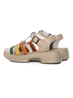 Sandale Dama din piele naturala 246609T APRICOT-GREEN | FORMAZIONE