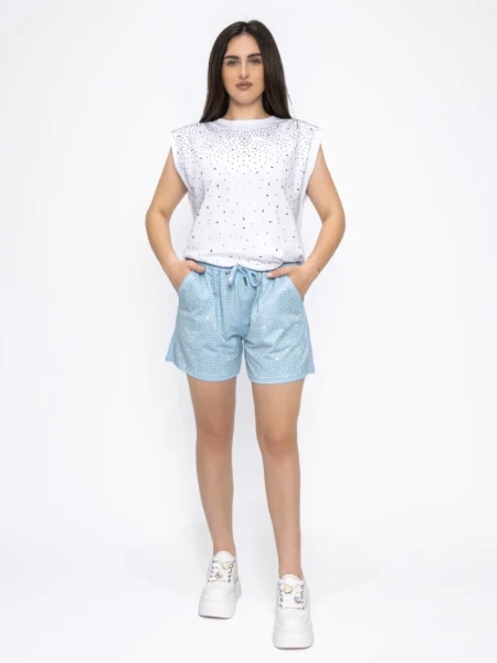 Pantaloni Scurti Dama WH-9398 ALBASTRU | KIKIRIKI